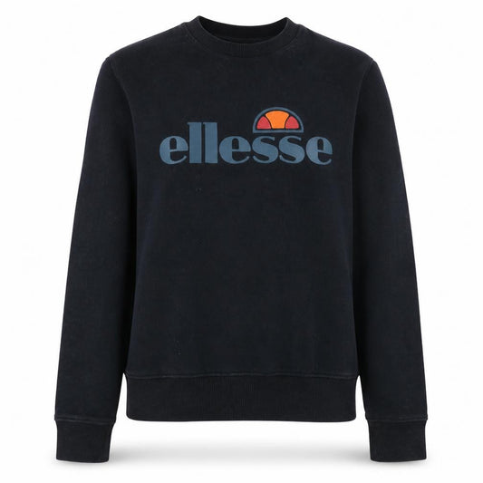 Front view of Ellesse women’s black uk 10 pullover sweatshirt cotton blend logo