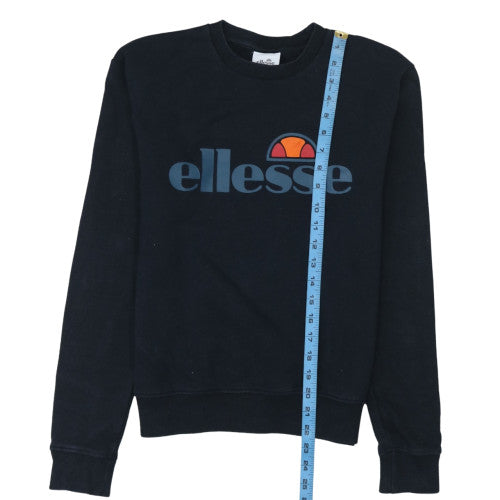 Ellesse Womens Black UK 10 Pullover Sweatshirt Cotton Blend Logo