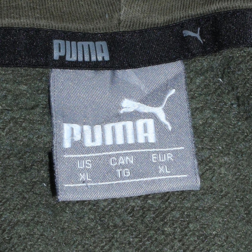 Puma Men's Green XL Pullover Hoodie Fleece Sports Sweatshirt