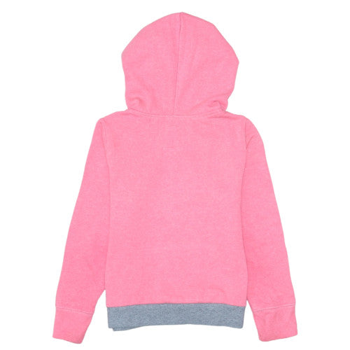 GAP Kids Girls Pink Pullover Hoodie Size 6-7 Years Cotton Blend Logo Design