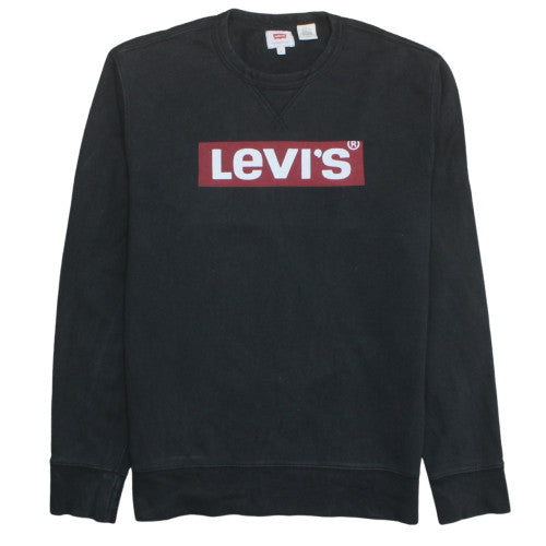 Levi's Men's Black Small Graphic Logo Pullover Sweatshirt