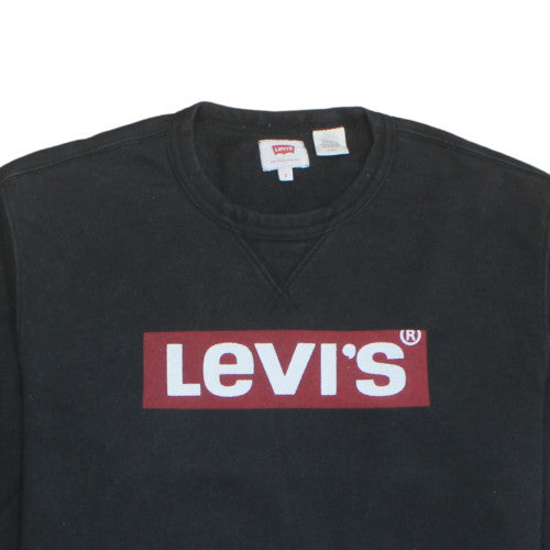 Levi's Men's Black Small Graphic Logo Pullover Sweatshirt