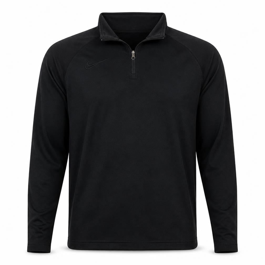 Front view of Nike Dri-FIT Men's Black S 1/4 Zip Athletic Sweatshirt