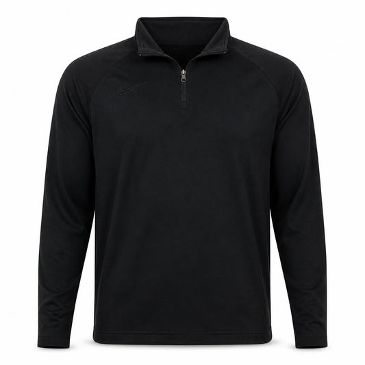 Front view of Nike Dri-FIT Men's Black S 1/4 Zip Athletic Sweatshirt