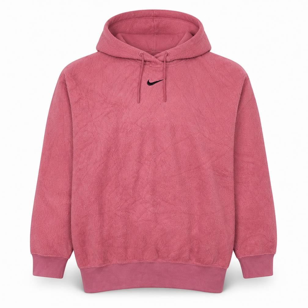 Front view of Nike Women’s Pink Pullover Hoodie Medium Hooded Sweatshirt