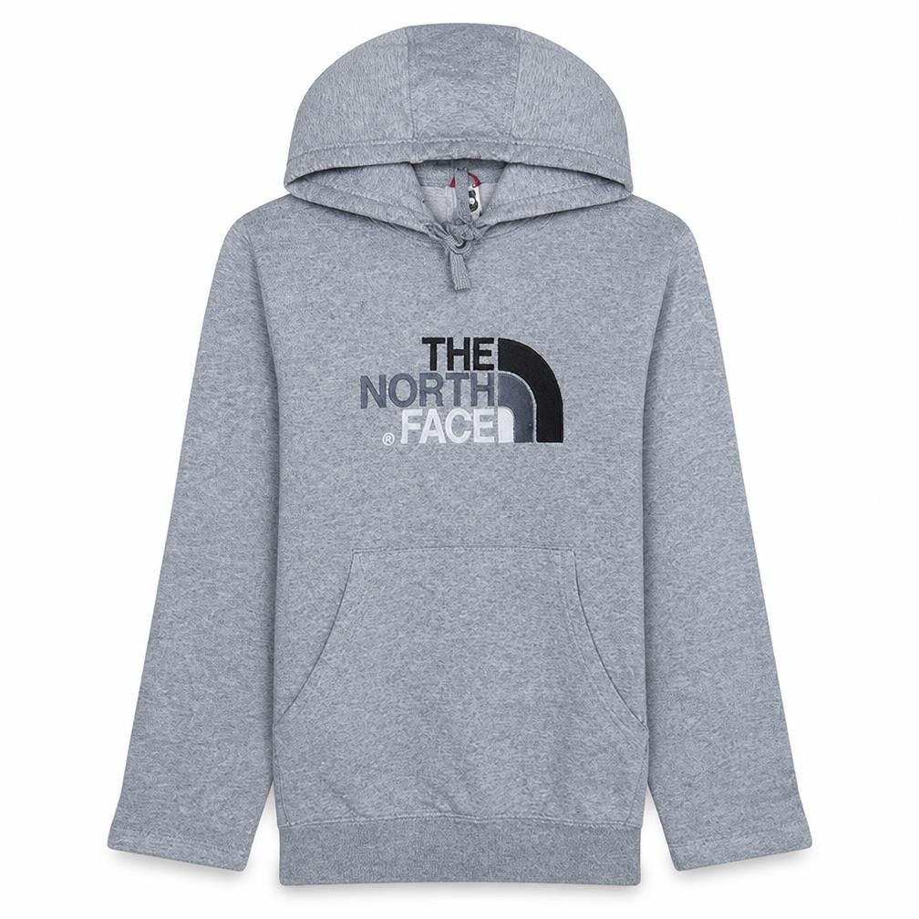 Front view of The North Face Men's Grey Pullover Hoodie S Regular Fit
