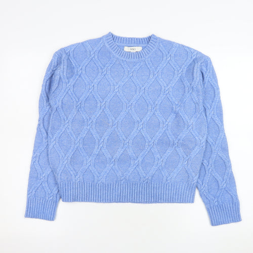 Marks and Spencer Women’s Blue Cable-Knit Pullover Jumper XS