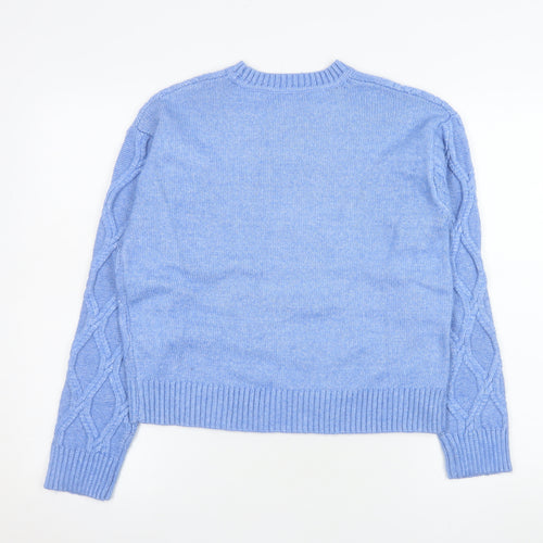 Marks and Spencer Women’s Blue Cable-Knit Pullover Jumper XS