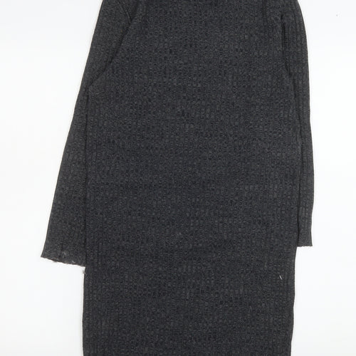 Jacqueline de Yong Womens Grey XS Knit Bodycon Dress