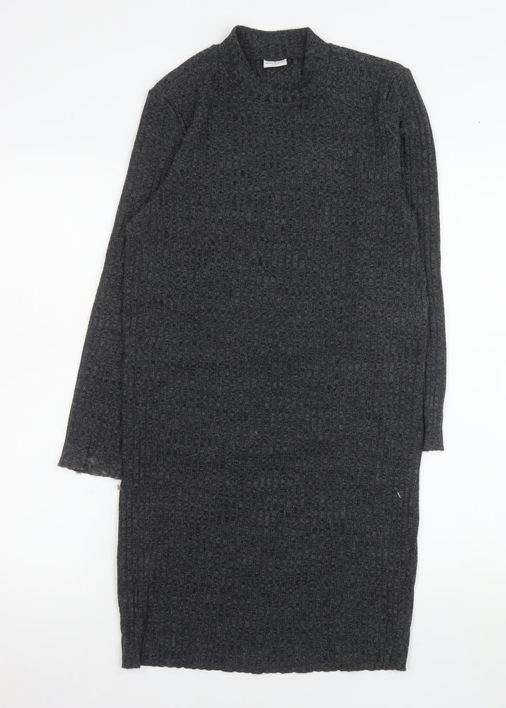 Jacqueline de Yong Womens Grey XS Knit Bodycon Dress