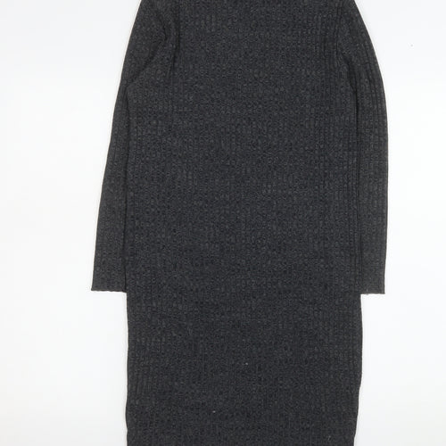Jacqueline de Yong Womens Grey XS Knit Bodycon Dress