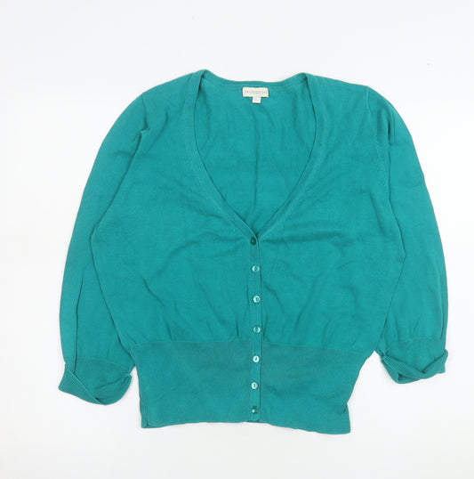 Monsoon Women's Green Large Cotton Button Cardigan