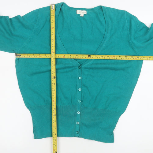 Monsoon Women's Green Large Cotton Button Cardigan