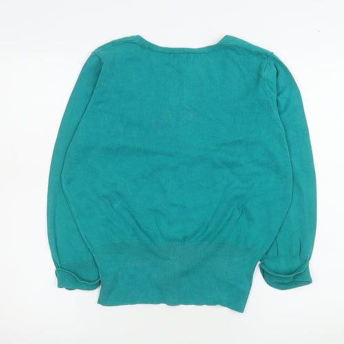 Monsoon Women's Green Large Cotton Button Cardigan