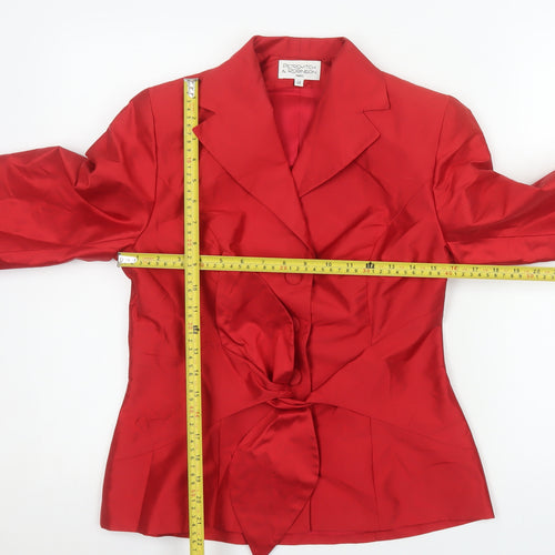 Petrovitch & Robinson Red Silk Skirt Suit Dress Set Women UK 12
