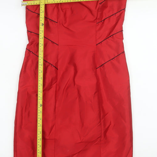 Petrovitch & Robinson Red Silk Skirt Suit Dress Set Women UK 12