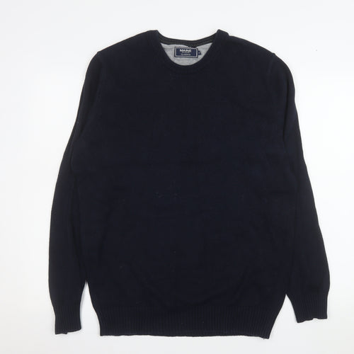 Maine New England Men's Blue Cotton Crew Neck Pullover Jumper M