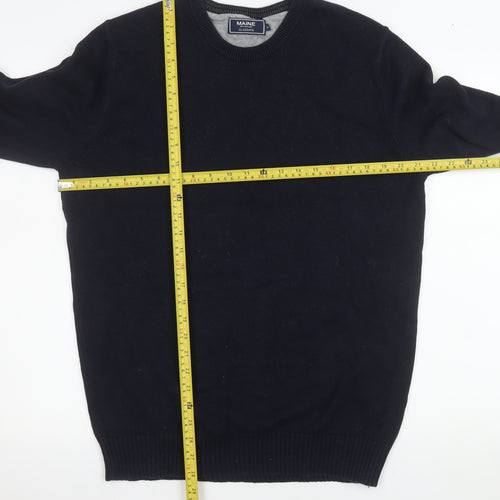 Maine New England Men's Blue Cotton Crew Neck Pullover Jumper M