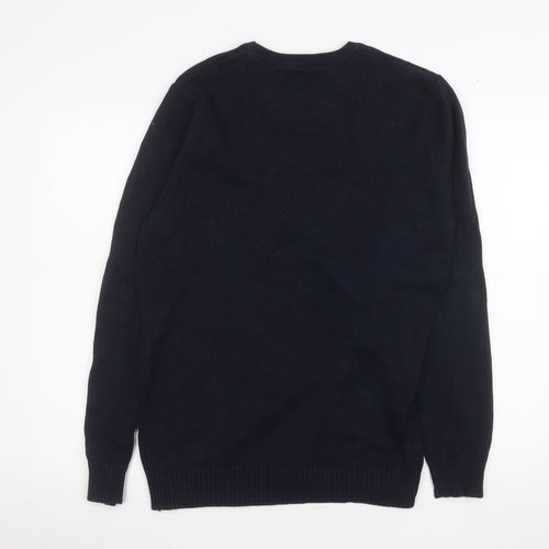 Maine New England Men's Blue Cotton Crew Neck Pullover Jumper M