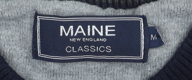 Maine New England Men's Blue Cotton Crew Neck Pullover Jumper M