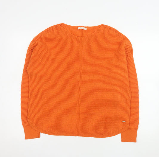 White Stuff Women’s Orange Cotton Wool Crew Neck Jumper UK 12