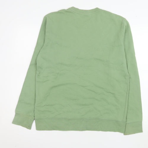 J.Lindeberg Men's Green Cotton Crew Neck Pullover Sweatshirt M