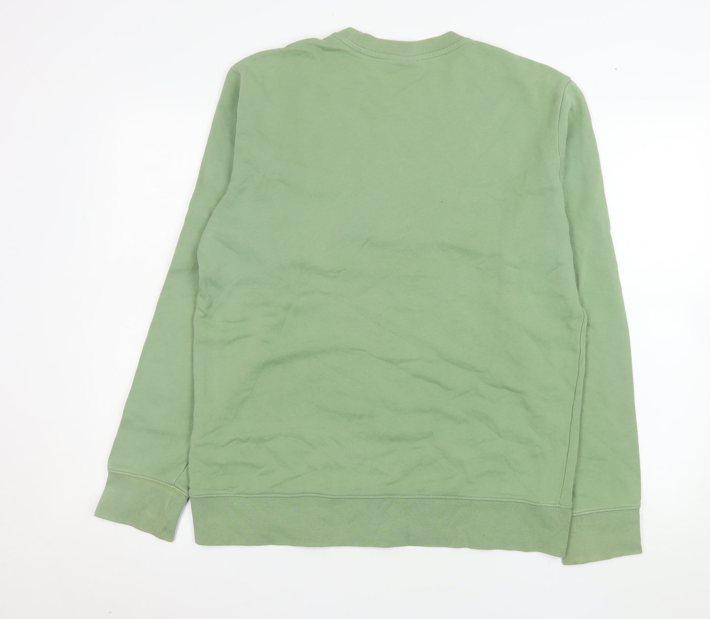J.Lindeberg Men's Green Cotton Crew Neck Pullover Sweatshirt M