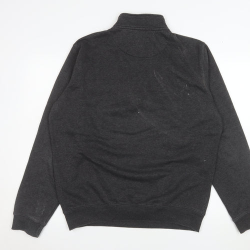 French Connection Men's Grey 1/2 Zip High Neck Sweatshirt Size L
