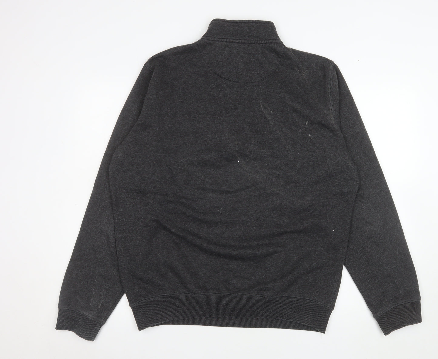 French Connection Men's Grey 1/2 Zip High Neck Sweatshirt Size L
