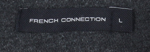 French Connection Men's Grey 1/2 Zip High Neck Sweatshirt Size L