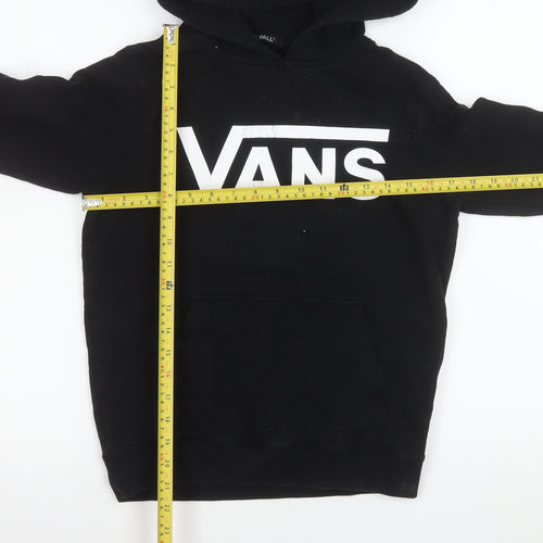 Vans Boys Black Pullover Hoodie Medium Graphic Print Fleece Skate Sweatshirt