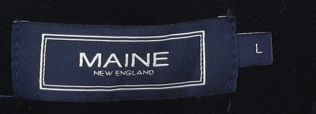 Maine New England Men’s Black Cotton V-Neck Pullover Sweater Size L