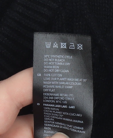 Maine New England Men’s Black Cotton V-Neck Pullover Sweater Size L