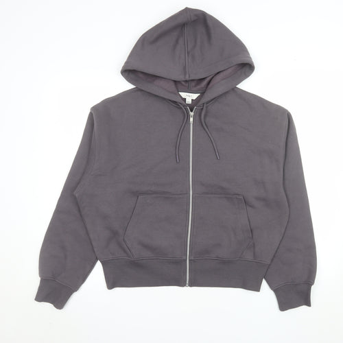 Marks and Spencer Women Grey Small Hoodie Zip Jacket