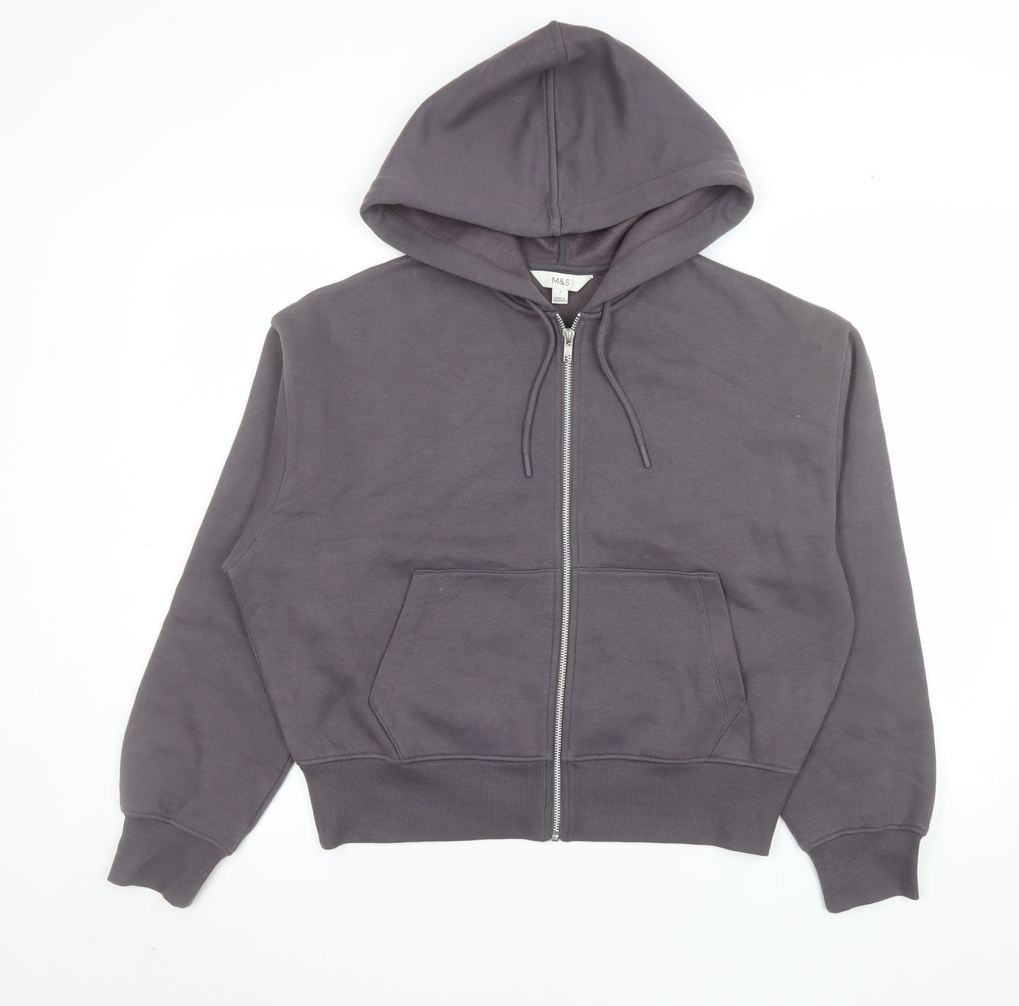 Marks and Spencer Women Grey Small Hoodie Zip Jacket