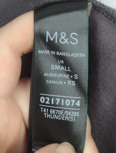 Marks and Spencer Women Grey Small Hoodie Zip Jacket