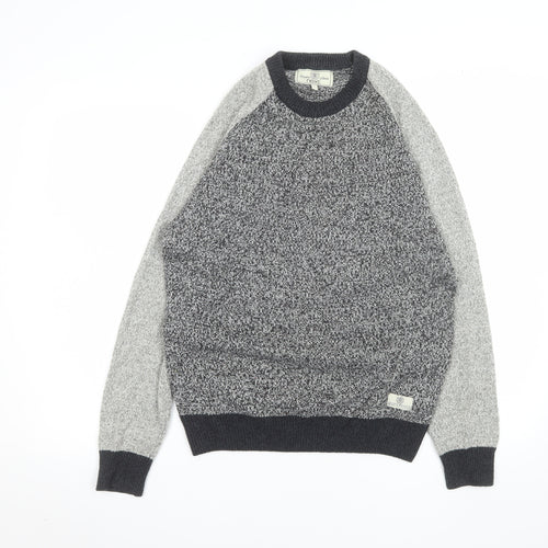 Next Men's Grey Chunky Knit Crew Neck Pullover Jumper Size M