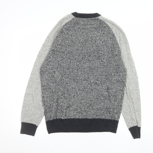 Next Men's Grey Chunky Knit Crew Neck Pullover Jumper Size M