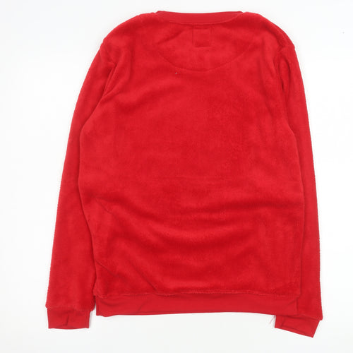 Disney Womens Red Fleece Minnie Mouse Pyjama Top Size 10-12