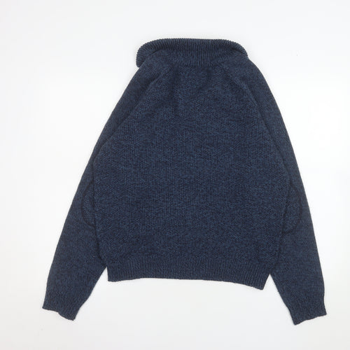 Tokyo Laundry Men's Blue Chunky Knit Henley Jumper Size M