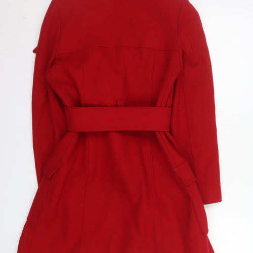Tammy Teens Red Wool Blend Belted Trench Coat Size 12