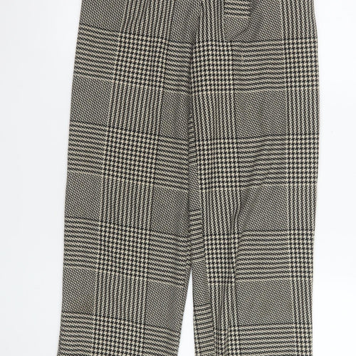Light Before Dark Women's Black Check Tweed Paperbag Trousers XS