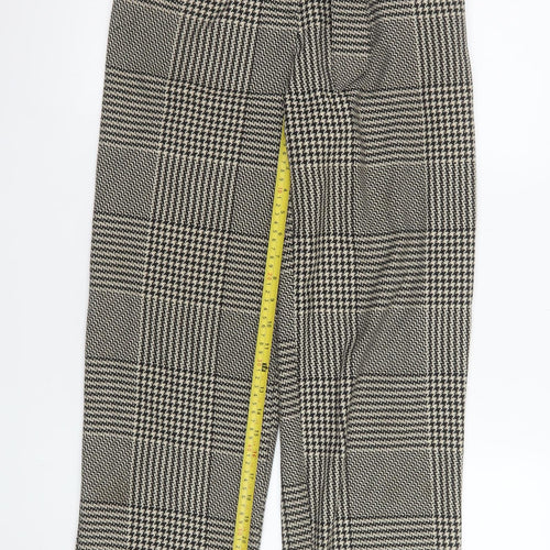 Light Before Dark Women's Black Check Tweed Paperbag Trousers XS