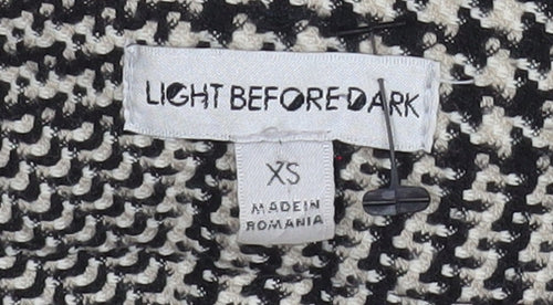 Light Before Dark Women's Black Check Tweed Paperbag Trousers XS