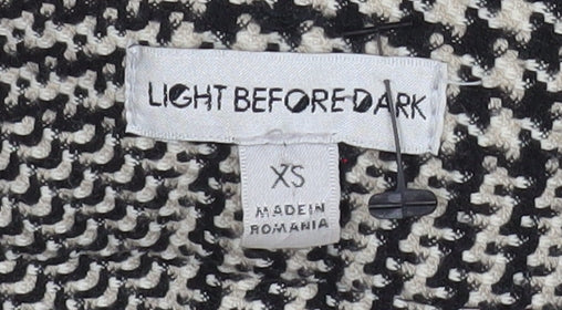 Light Before Dark Women's Black Check Tweed Paperbag Trousers XS