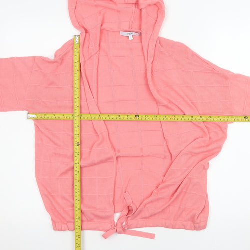 Next Womens Pink Hooded Lightweight Cardigan Size S Viscose Knit