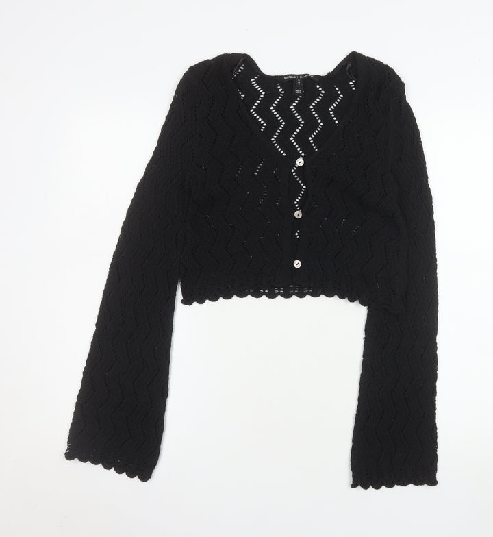 River Island Women’s Black V-Neck Knit Cardigan Size 6