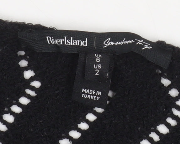 River Island Women’s Black V-Neck Knit Cardigan Size 6
