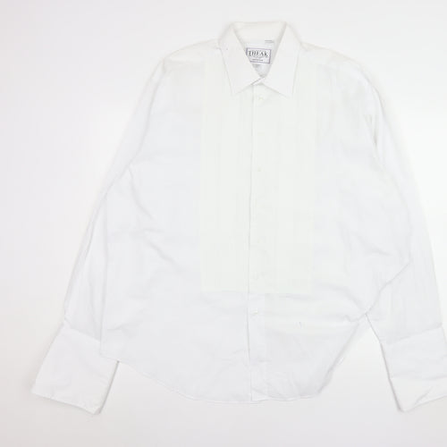 Frederick Theak Men's White 17in Classic Formal Dress Shirt