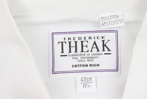 Frederick Theak Men's White 17in Classic Formal Dress Shirt
